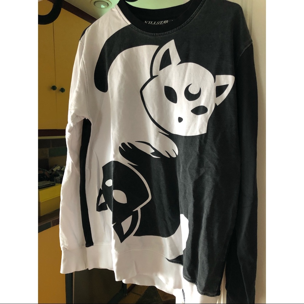 Killstar Cat Yin Yang Sweatshirt size Large